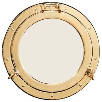 11.5" Polished Brass Porthole Mirror