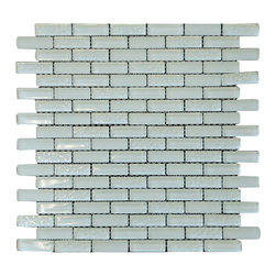 Rain Drop White Crystal Glass Mosaic Tile Brick Pattern (Glossy&Matte) - Home Decor