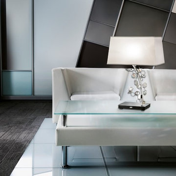 Crystalon Right Side Table Lamp Clear + Aurora Borealis Crystals From Swarovski