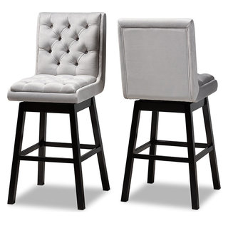 Gregory Modern Transitional Swivel Bar Stool Set of 2