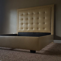Grid stitch headboard and bed frame - Headboards