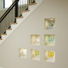 stairs drywall shelving