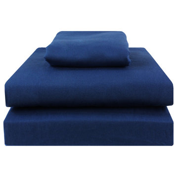 Everything Comfy Soft Brushed Microfiber Sheet Set, Navy Blue, Queen