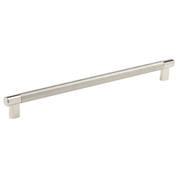 Amerock Esquire Cabinet Pull, Polished Nickel/Stainless Steel, 12-5/8" Center-to