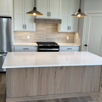 Shoji White and Rustic Beech Almond Kitchen Design