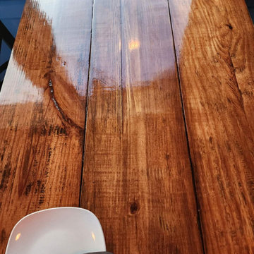 Interior Restaurant Painting and Table Staining
