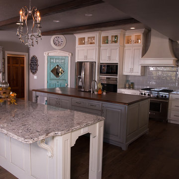 Kitchen Transformation - European old world style, blends touches of shabby chic
