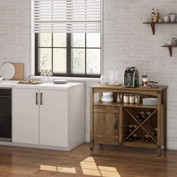 Modern Kitchen Oak Cabinets | Vintage Coffee Station Wine Bar Cabinet