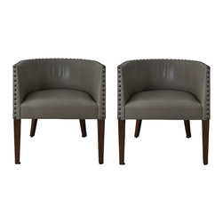 Leather Dessin Fournir Barrel Chair Set - Products