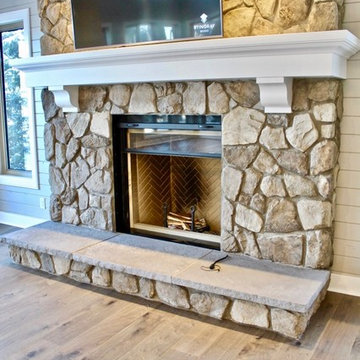 Massive wood burning fireplace