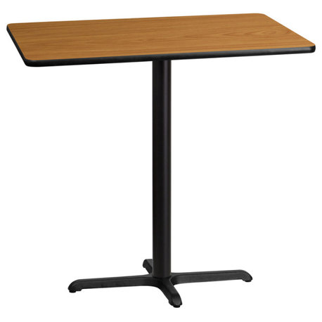 30''x42'' Natural Laminate Table Top,23.5''x29.5'' Bar Height Table Base