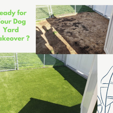 Synthetic Artificial Turf Grass Dog Yard Transformations