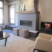 concrete fireplace