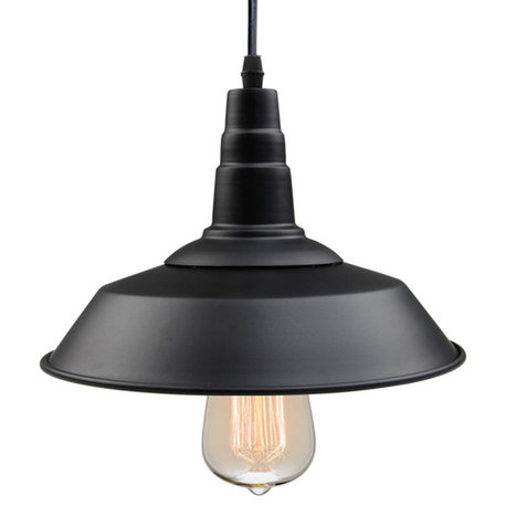 LNC 1-Light Farmhouse Matte Black Schoolhouse