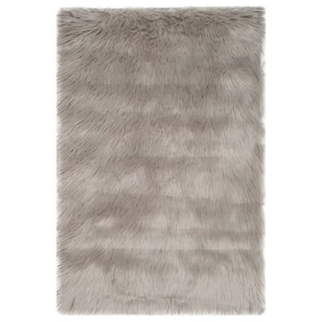 Safavieh Faux Sheep Skin Fss235D Gray Area Rug, 2'x3'