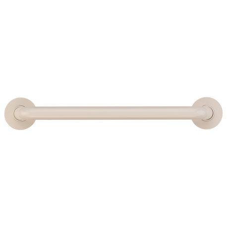 Coated Grab Bar With Safety Grip, ADA, Nylon Flange - 1 1/4" Dia, Biscuit, 24"