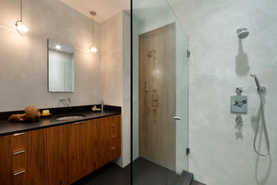 Example of a trendy bathroom design in Santa Barbara