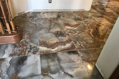 Inspiration for a modern entryway remodel in Cleveland
