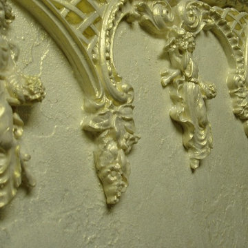 Sculpted reliefs in plaster and concrete