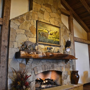 Massive Fireplace with Custom Hearth