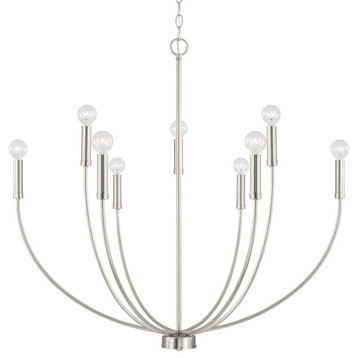 Capital Lighting 452191 Ansley 9 Light 35"W Taper Candle Style - Brushed Nickel