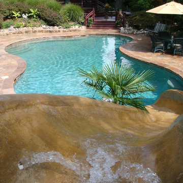 Stone Pool with Water Slide