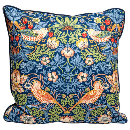 William Morris "Strawberry Thief" pillow cover, designer pillow cover, 20"x20"