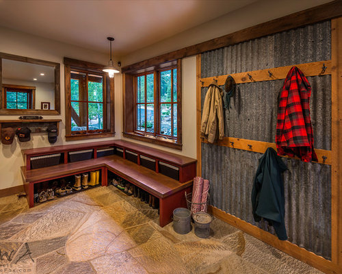 Industrial Mudroom Design Ideas, Remodels & Photos