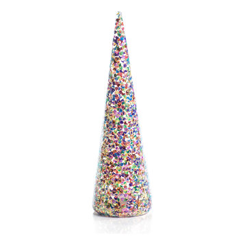 LED Multicolor Sequin Trees, Set of 2