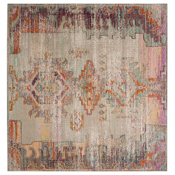 Safavieh Crystal Collection CRS517 Rug, Light Grey/Purple, 7' Square