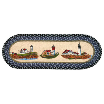 Three Lighthouses Oval Patch Runner