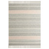 Touch of Blush Striped Throw Blanket With Fringe