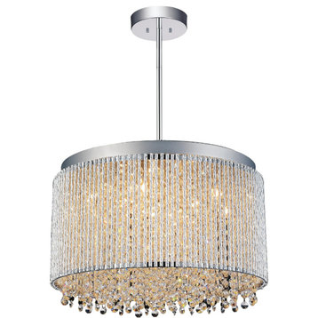 Claire 10 Light Drum Shade Chandelier with Chrome finish