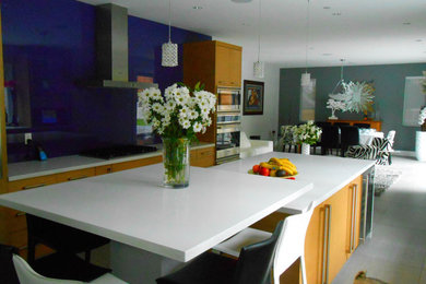 Example of a minimalist kitchen design in Vancouver