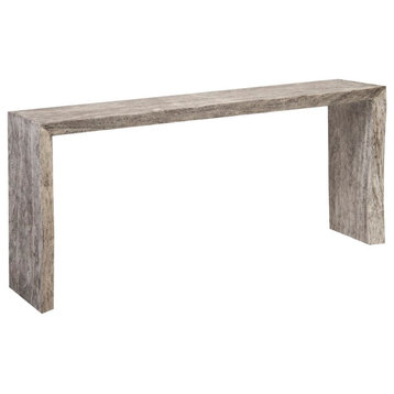 Waterfall Console Table, Grey Stone