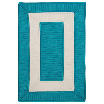 Rope Walk Turquoise 10' Square, Square, Braided Rug
