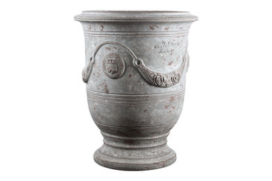 Vase d'anduze patine grise