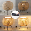 Palma 10.75" Iron/Rattan LED Mini Table Lamp With Smart Bulb, Black/Brown