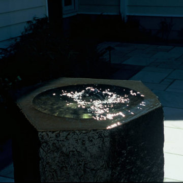 Water basin in entry court