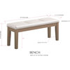Legault Upholstered Modern Dining Bench, White Vinyl and Gold Wood