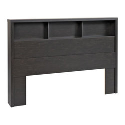 Prepac District Double / Queen Storage Headboard in Washed Black - Headboards