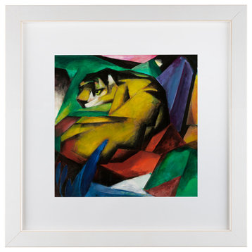 "The Tiger" by Franz Marc, Matted Framed Art, 11"x11"