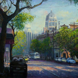 "The Royal Exhibition Centre from Gertrude Street, Fitzroy, Melbourne" by Fred M - Paintings