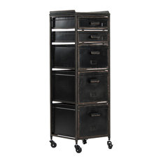 zentique kiel industrial loft black metal vintage 5 drawer wheeled cabinet storage cabinets - Industrial Storage Cabinets zentique kiel industrial loft black metal vintage 5 drawer wheeled cabinet storage cabinets - Industrial Storage Cabinets