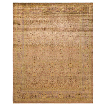 Eclectic, One-of-a-Kind Hand-Knotted Area Rug Yellow, 8'1"x9'10"