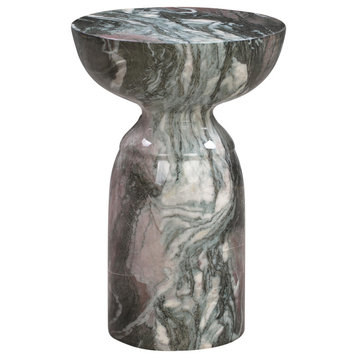Rue Grey and Blush Marble Side Table