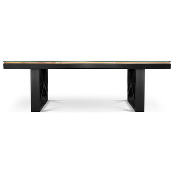 TISKAN-T Glass top Solid Wood Dining Table