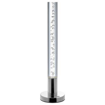 1-Light With Touch Switch Acrylic Cylinder Table Lamp, Chrome