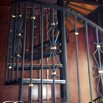 Stair railings and balconies.