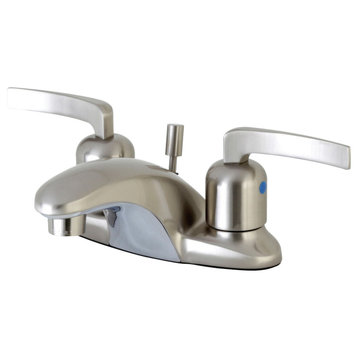4" Centerset Bathroom Faucet WithRetail Pop-Up, Brushed Nickel